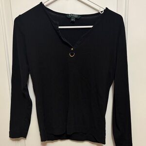 Lauren Ralph Lauren Black Long Sleeve Top